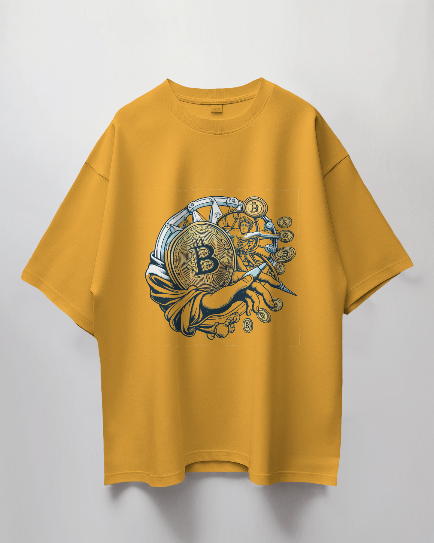 Bitcoin Hand Graphic Print Oversized T-Shirt