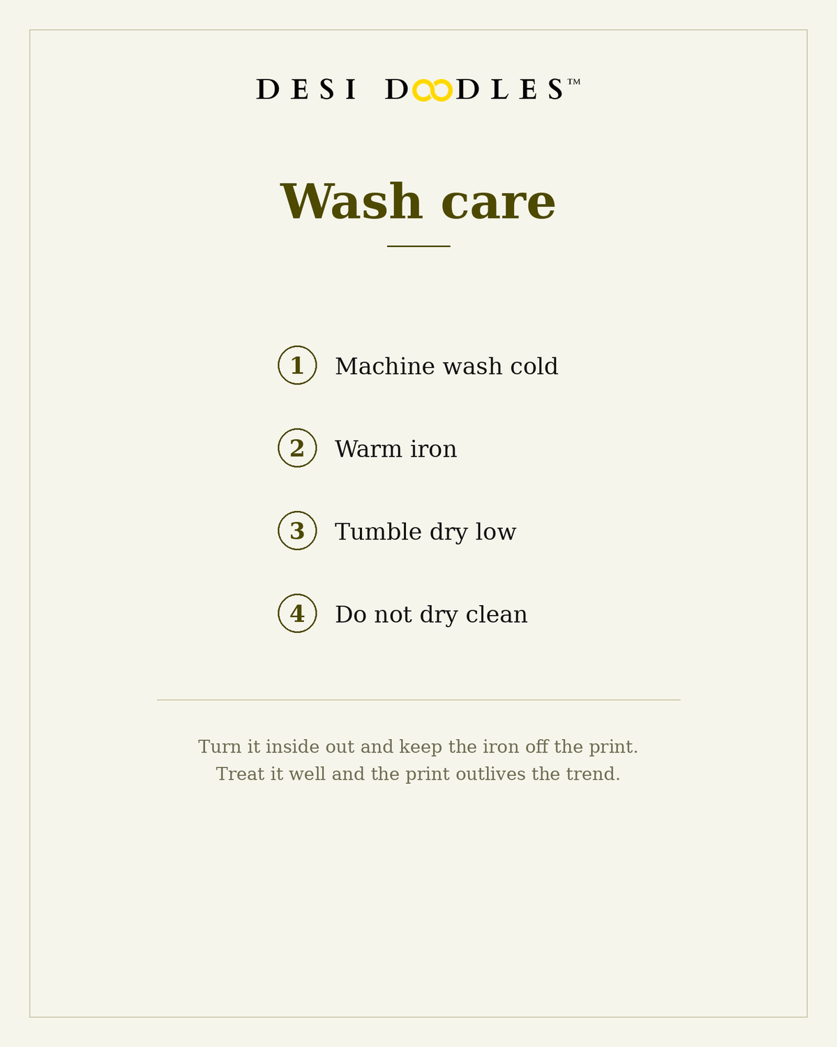 Desi Doodles wash care instructions