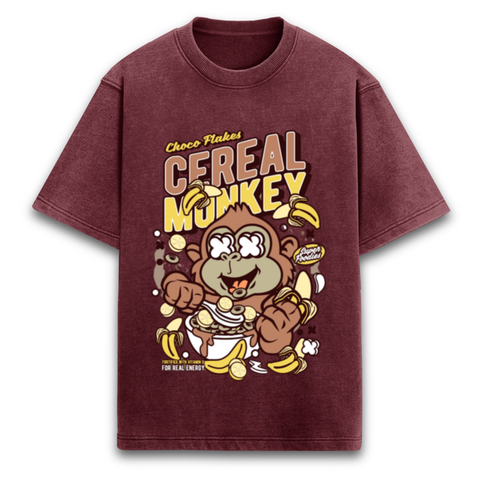 Cereal Monkey Acid Wash Oversized T-Shirt