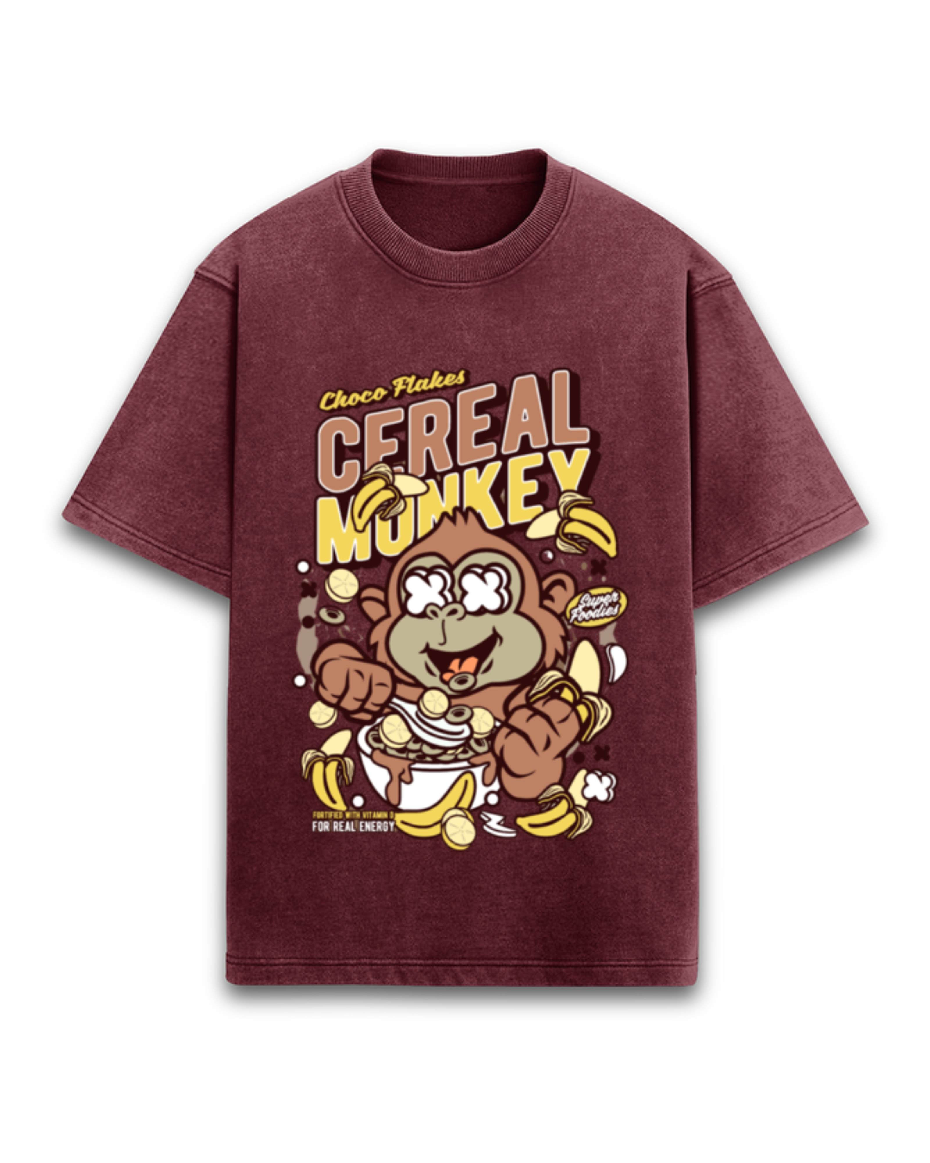 Cereal Monkey Acid Wash Oversized T-Shirt