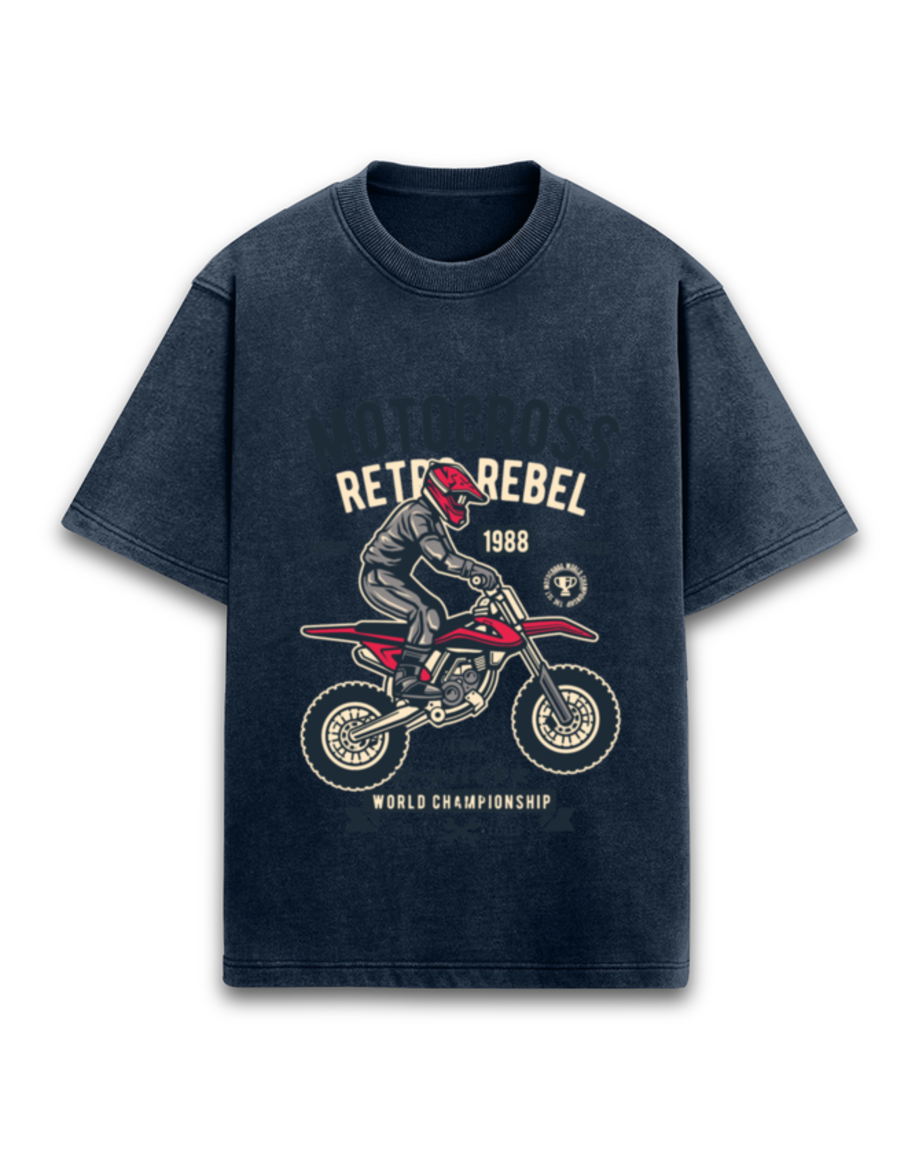 Motocross Acid Wash Oversized T-Shirt