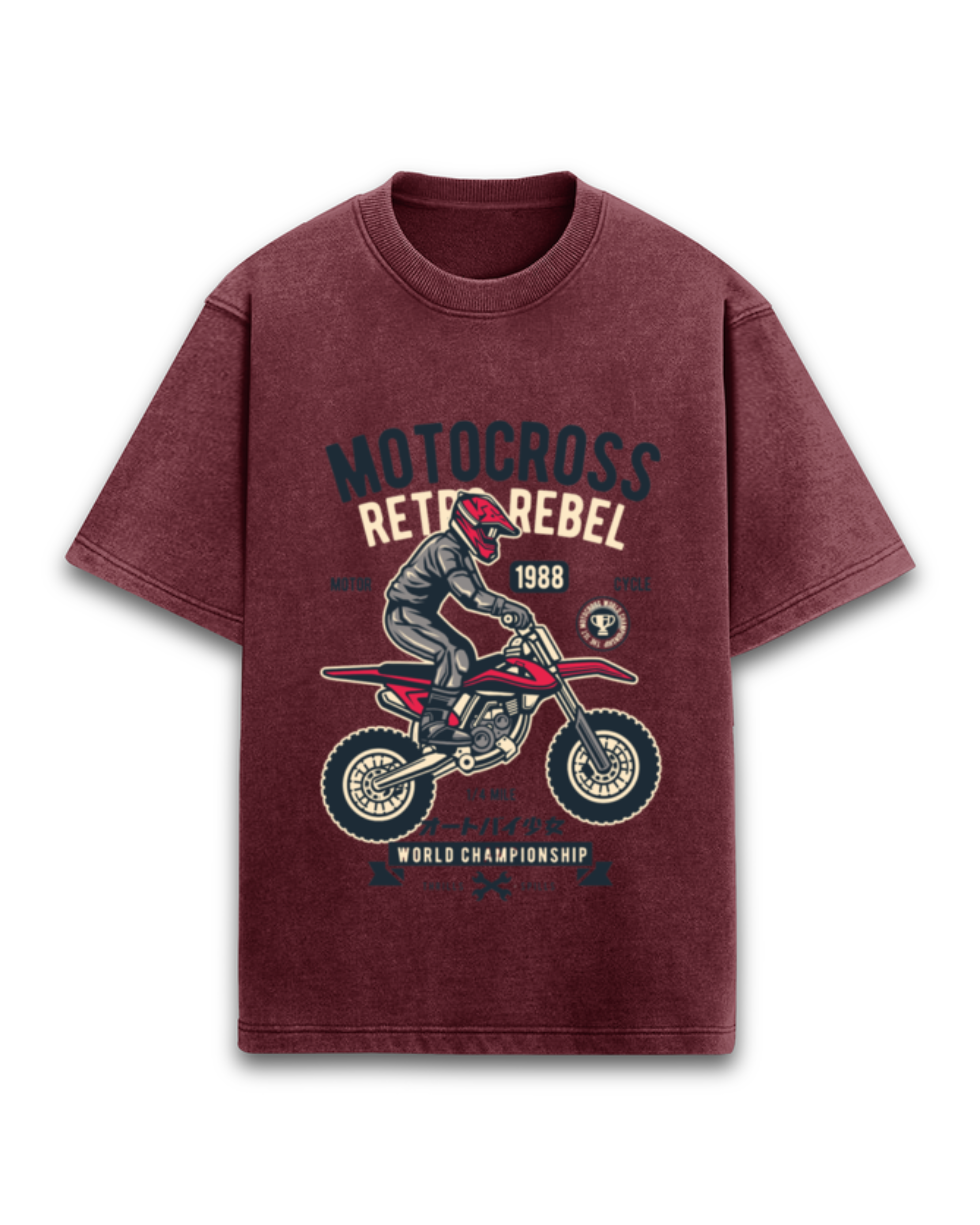 Motocross Acid Wash Oversized T-Shirt