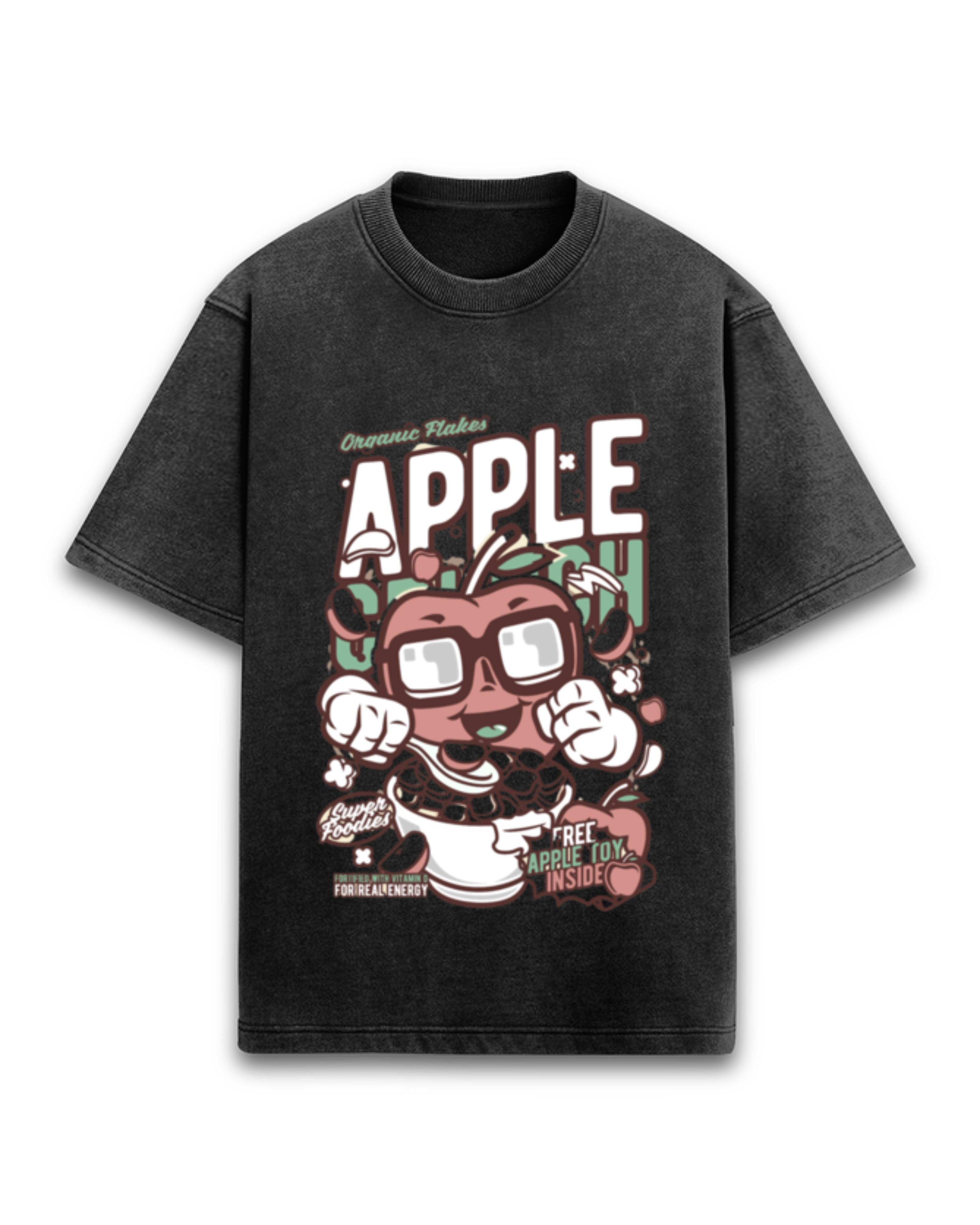 Organic Flakes Apple Acid Wash Oversized T-Shirt