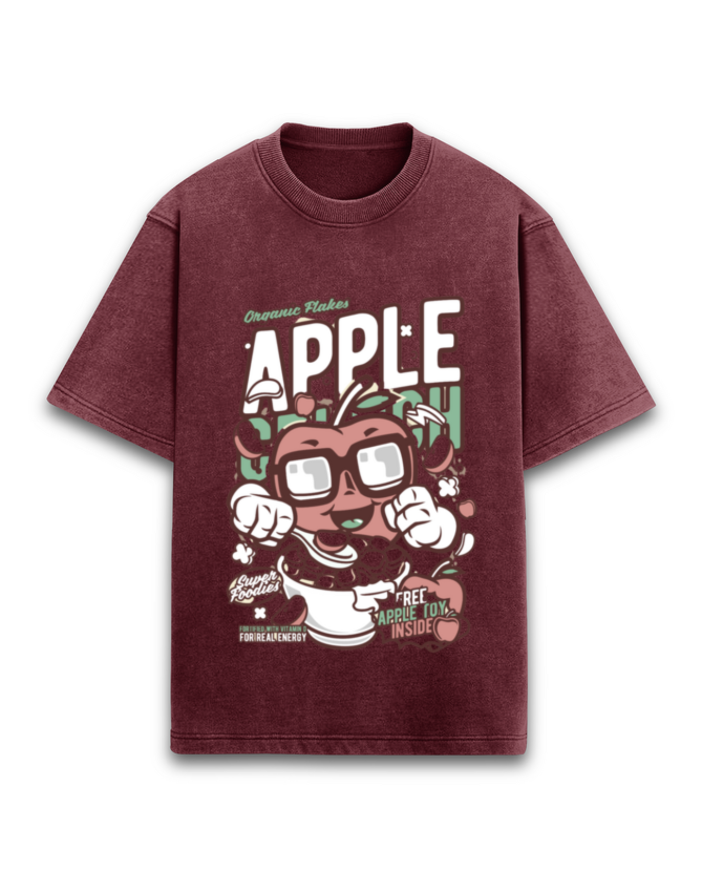 Organic Flakes Apple Acid Wash Oversized T-Shirt