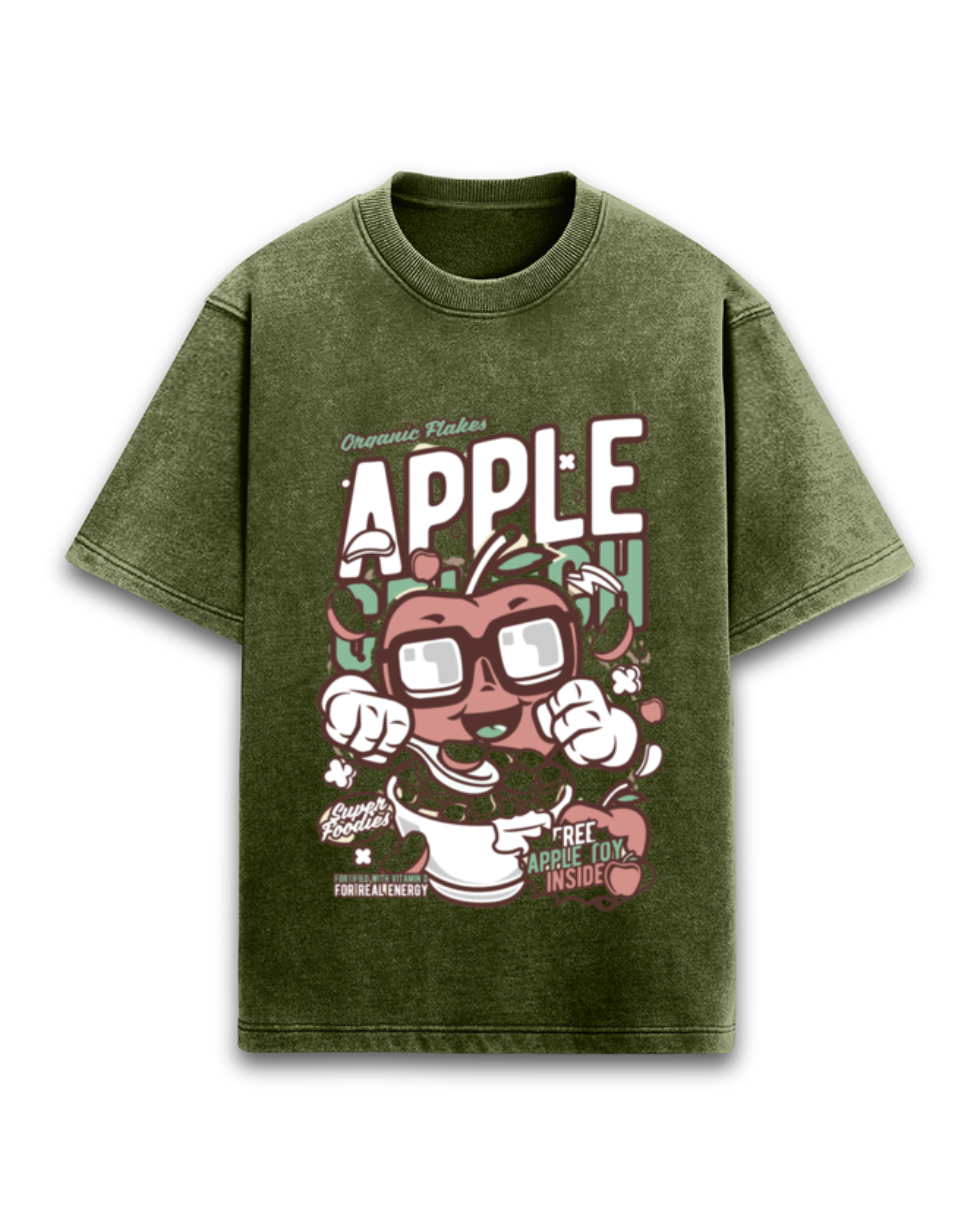 Organic Flakes Apple Acid Wash Oversized T-Shirt