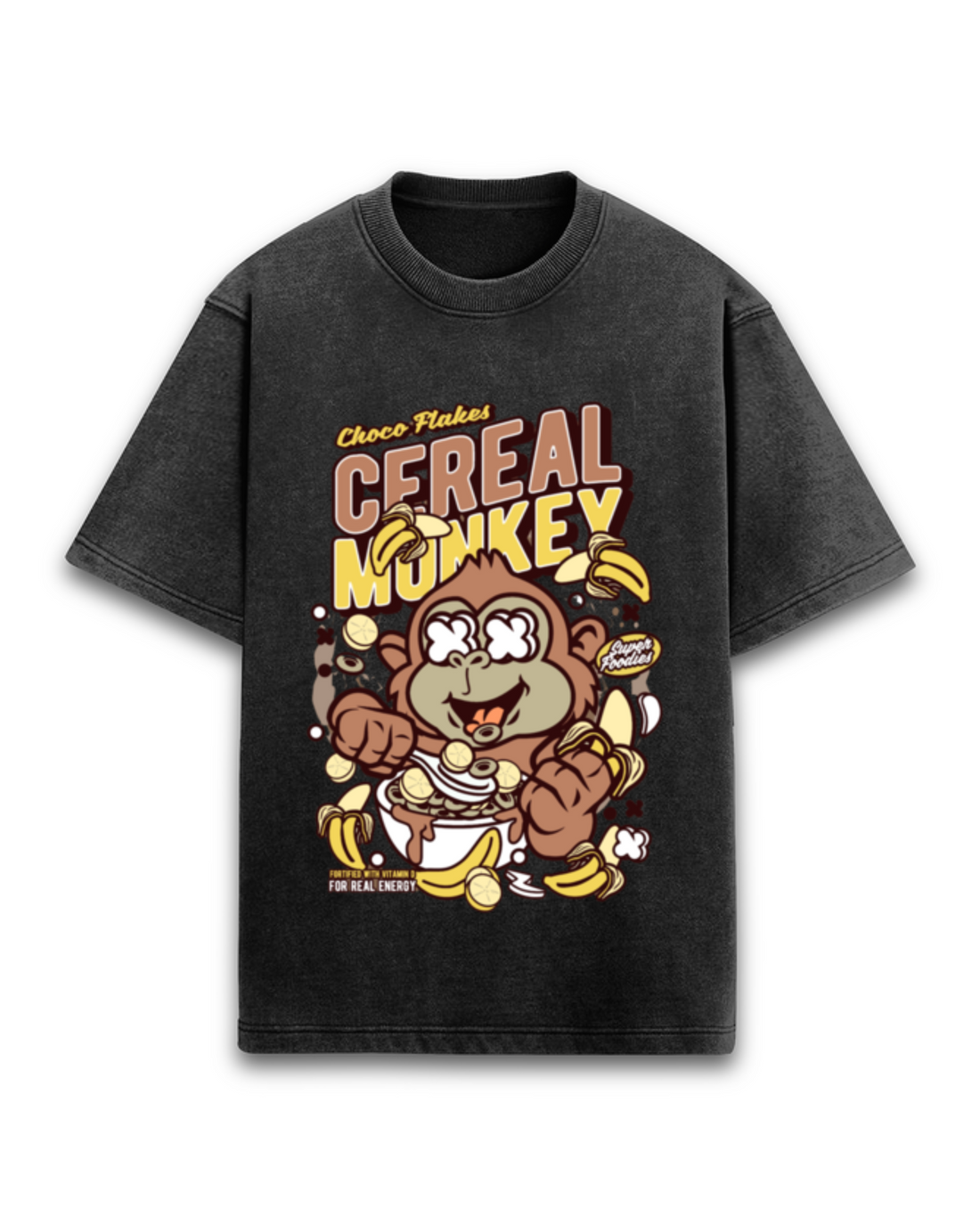 Cereal Monkey Acid Wash Oversized T-Shirt