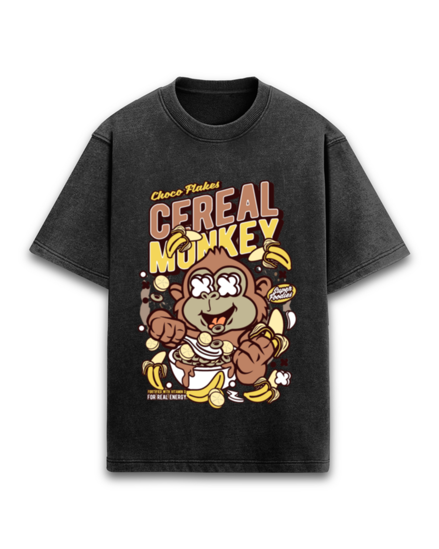 Cereal Monkey Acid Wash Oversized T-Shirt