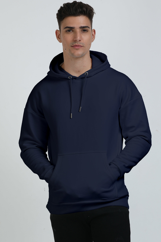 Solid Navy Blue Oversized Heavy Hoodie