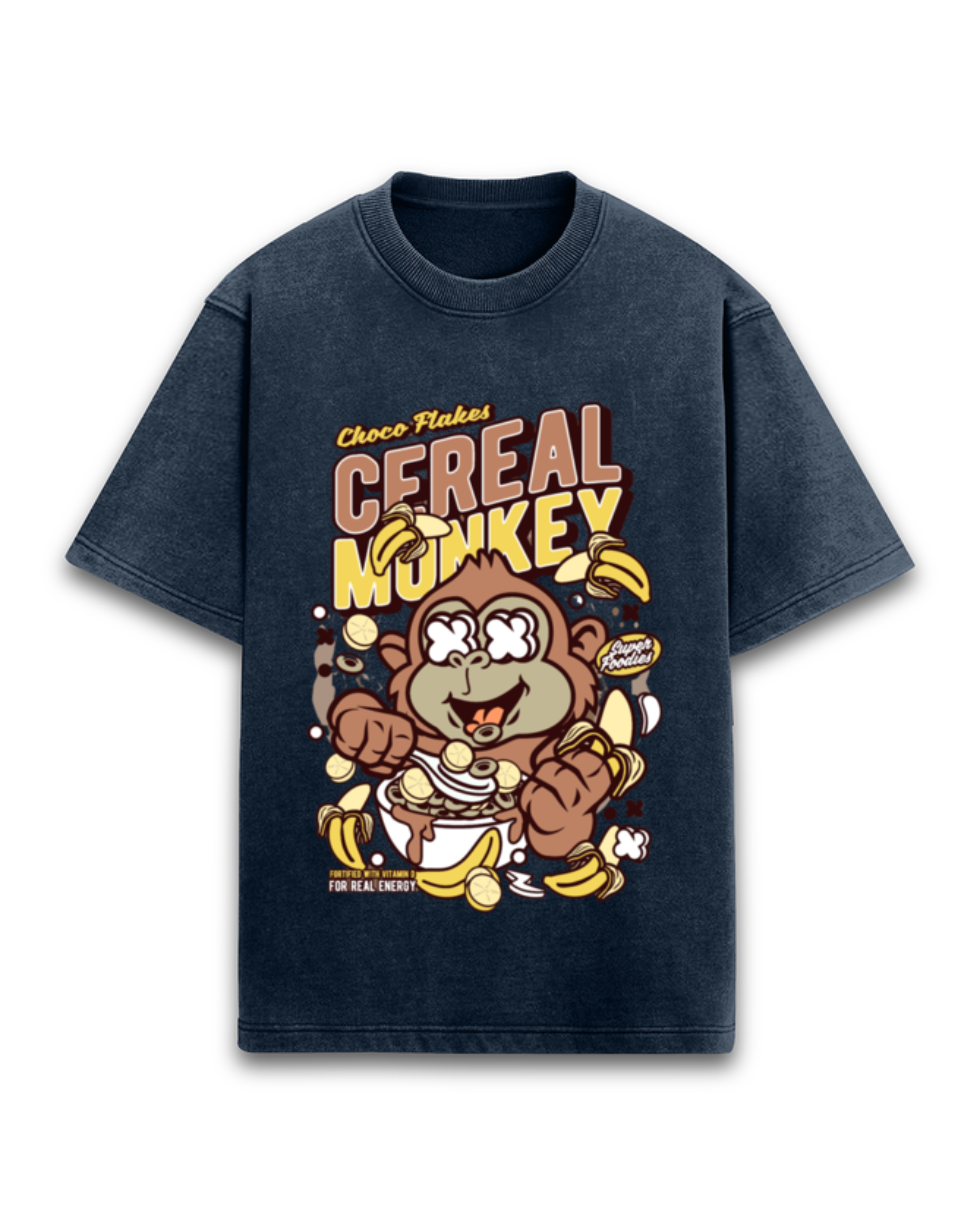 Cereal Monkey Acid Wash Oversized T-Shirt