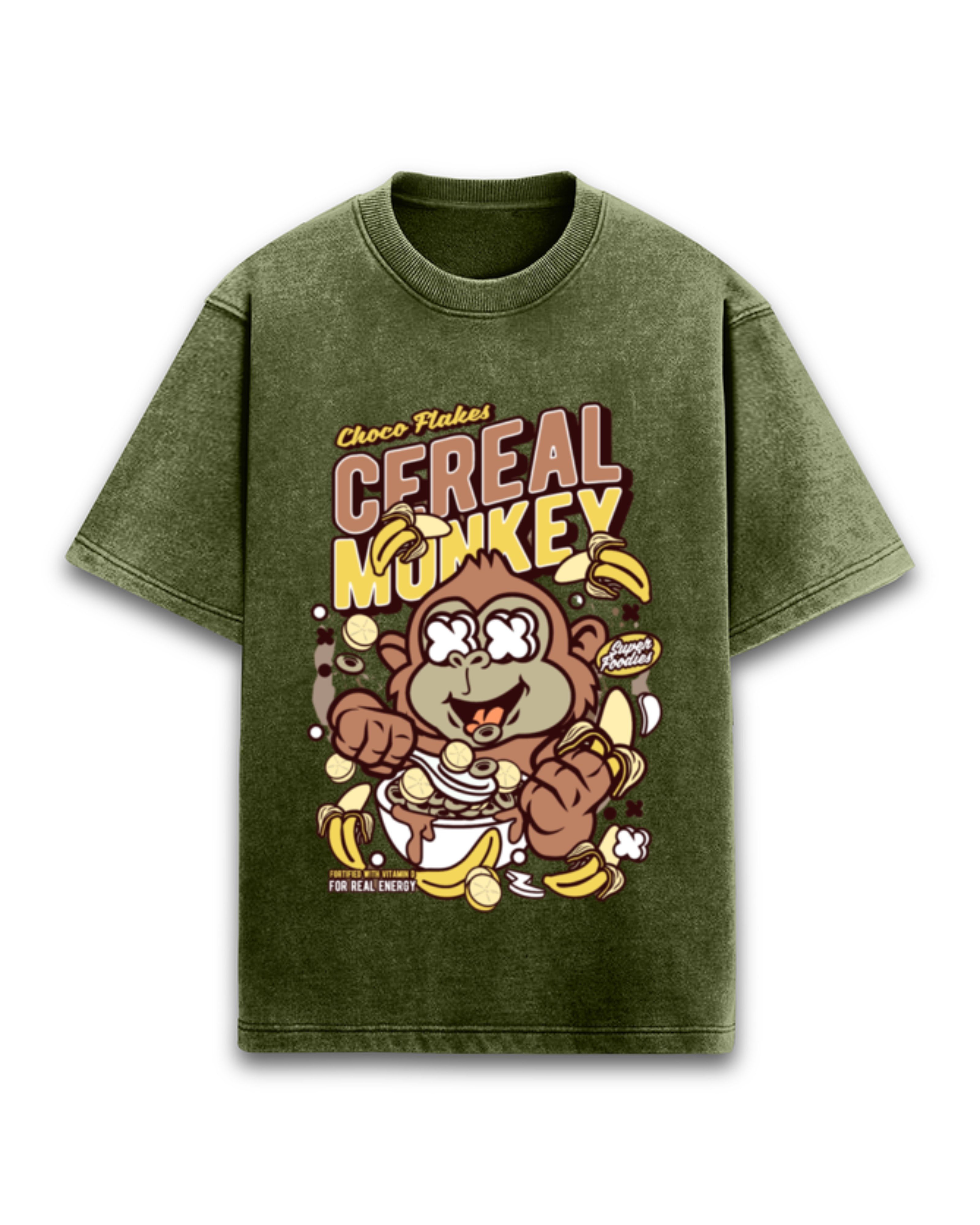 Cereal Monkey Acid Wash Oversized T-Shirt