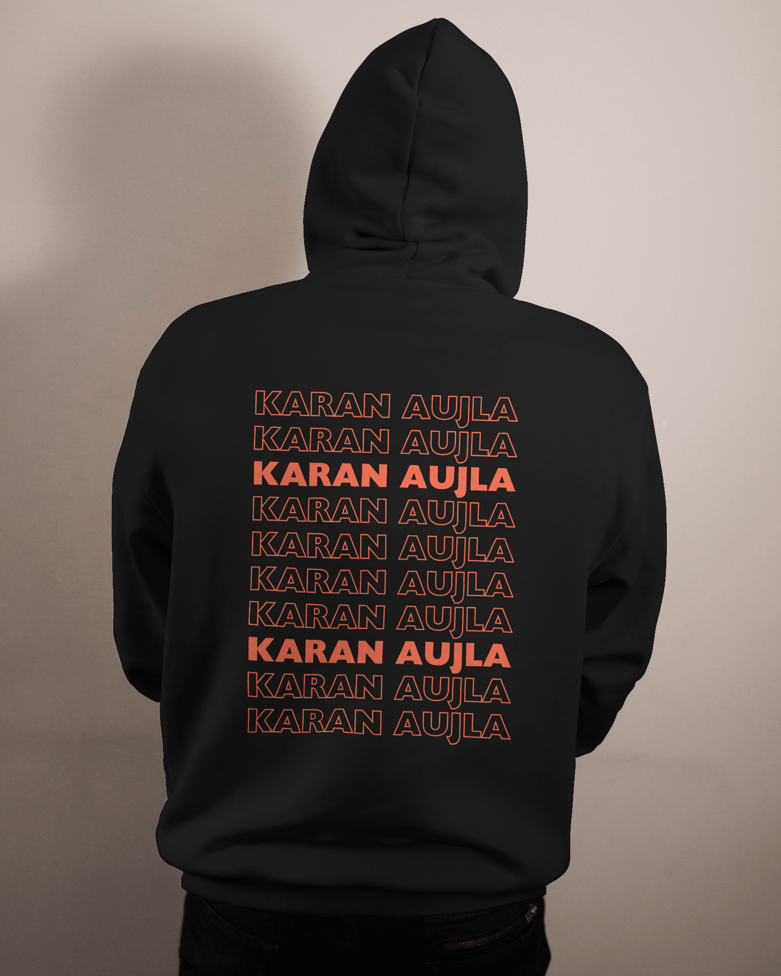 Karan Aujla Typographic Print Oversized Unisex Hoodie