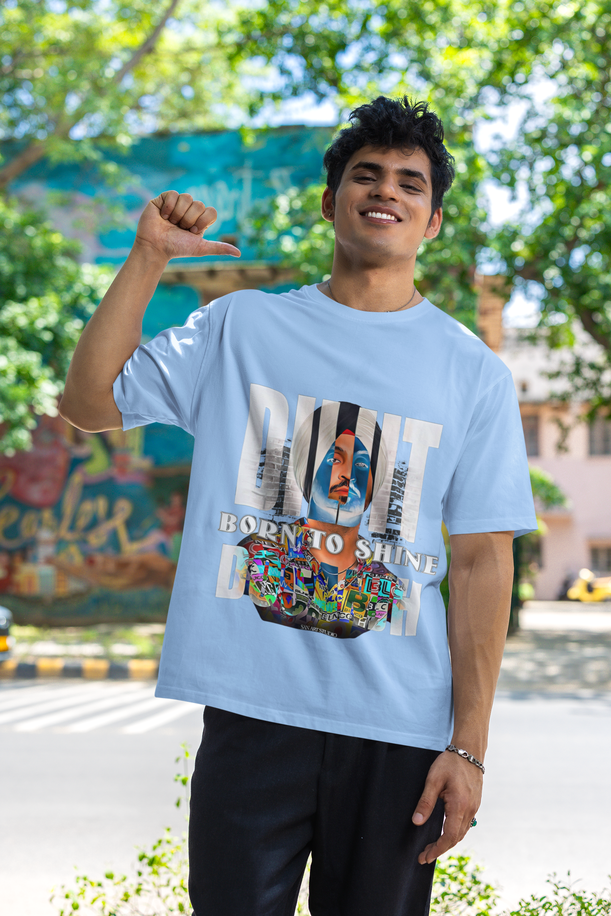 Diljit Dosanjh Born To Shine Terry Oversized T-Shirt