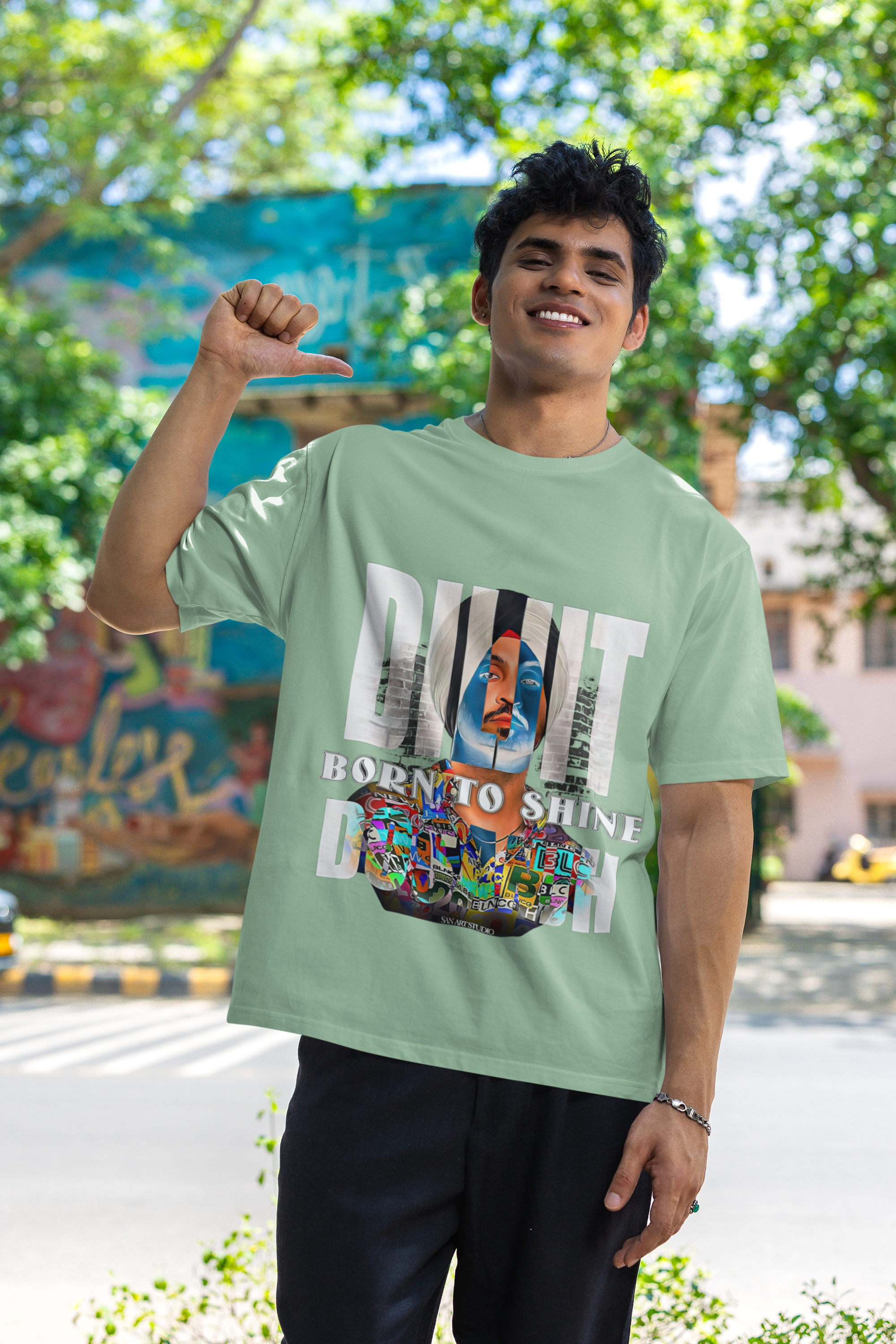 Diljit Dosanjh Born To Shine Terry Oversized T-Shirt