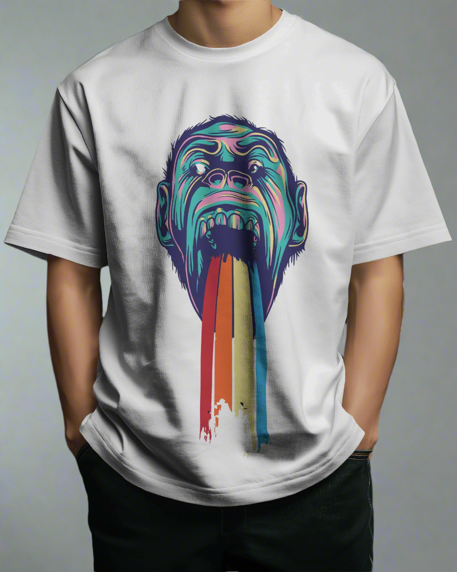 Monkey Rainbow Oversized T-Shirt