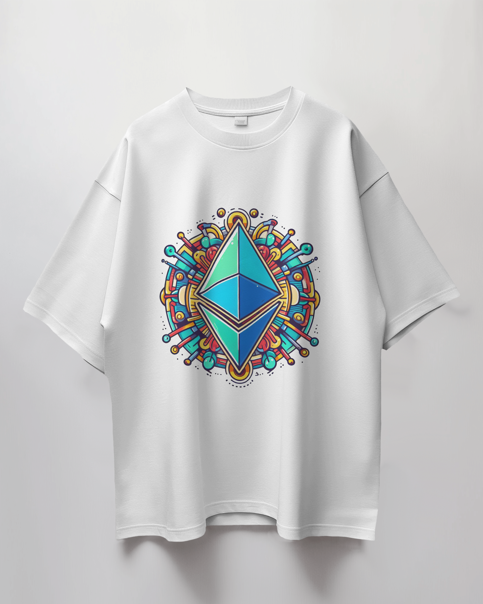 Ethereum Crypto Graphic Printed Oversized T-Shirt