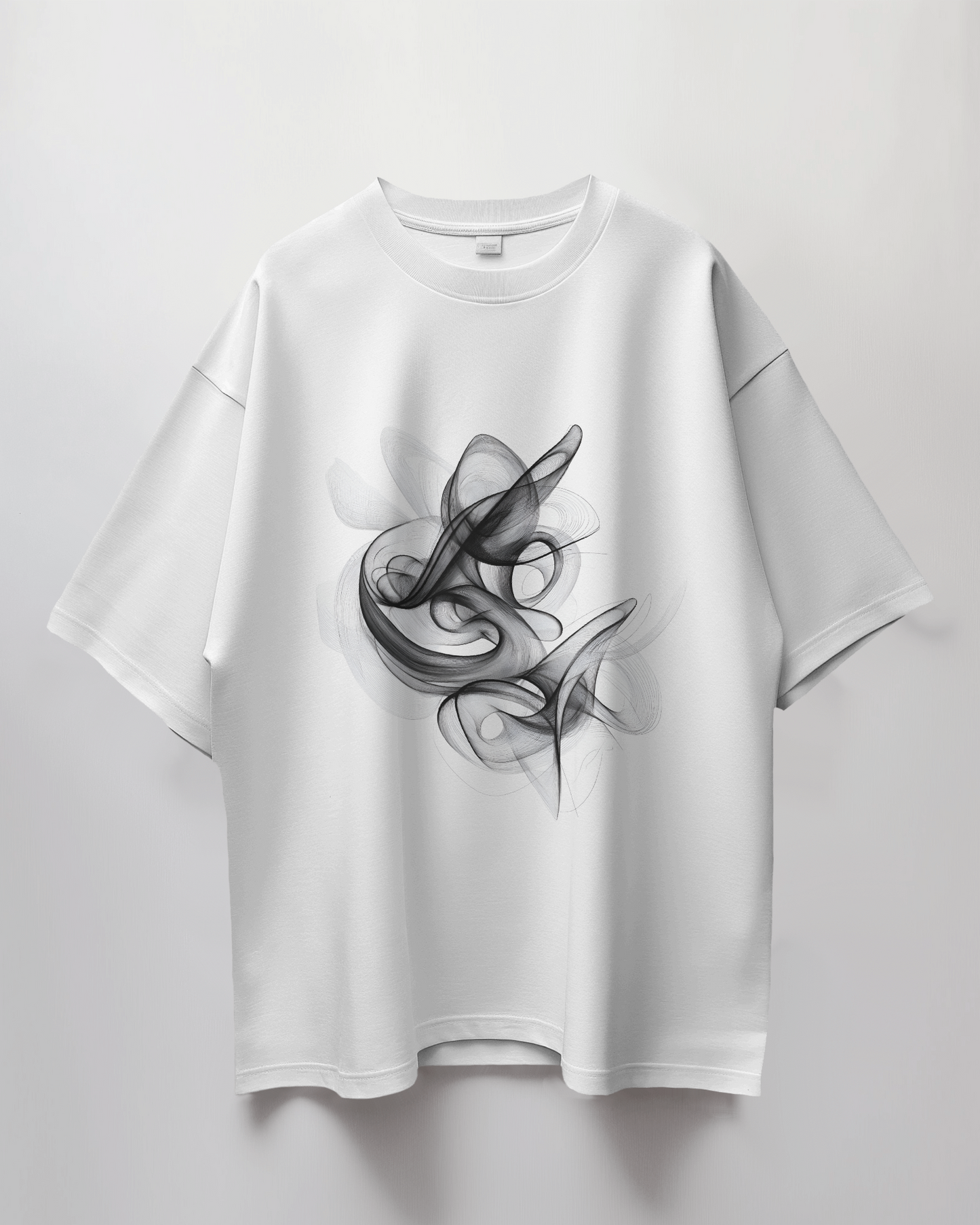 Abstract Wavy Graphic Print Oversized T-Shirt