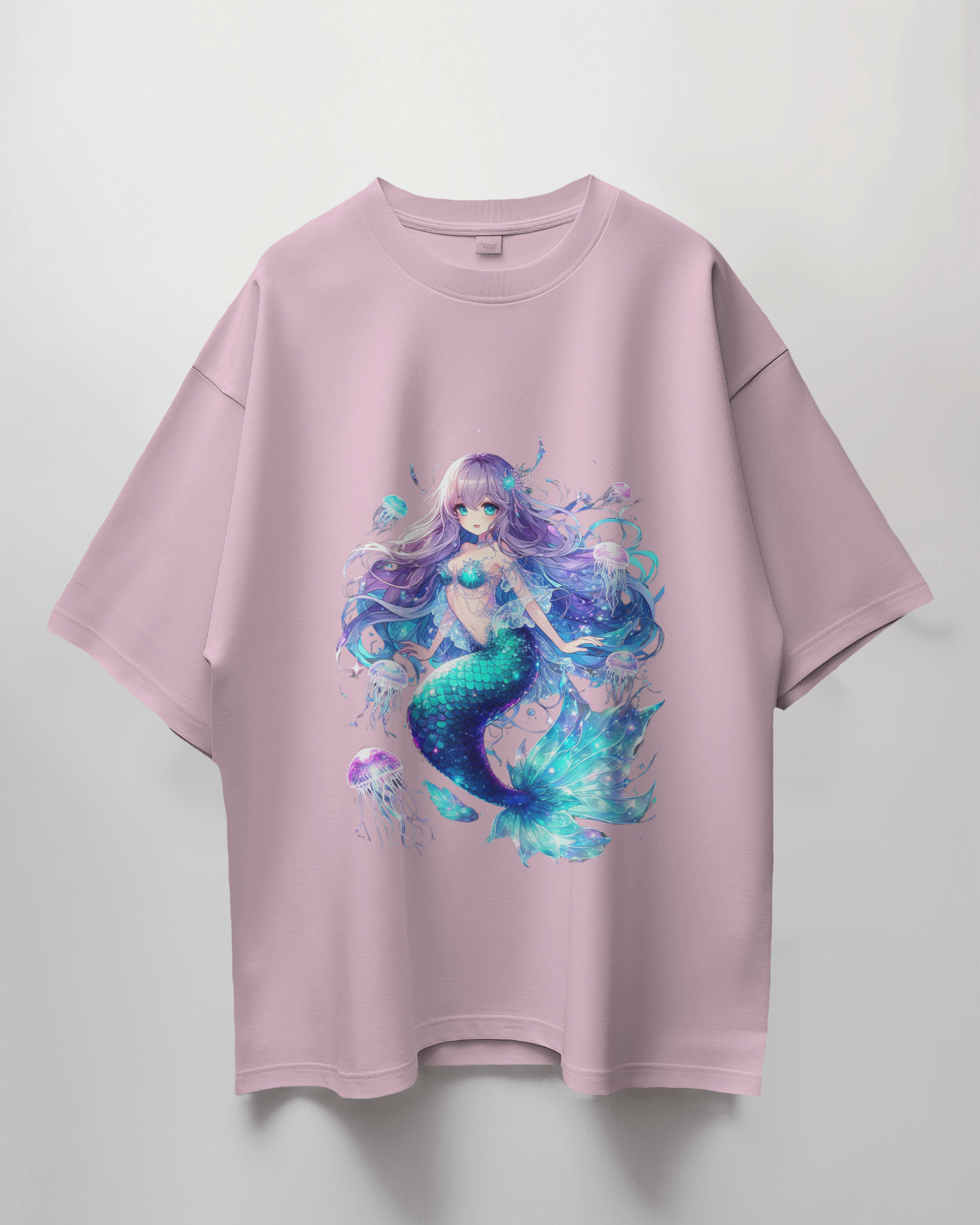 Mermaid Graphic Print Oversized T-Shirt