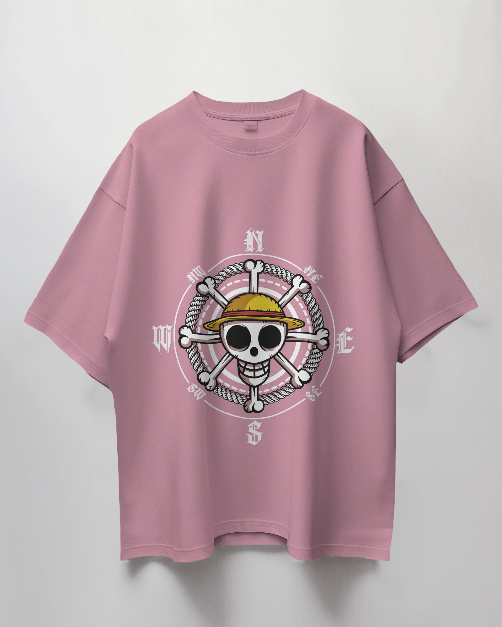 One Piece Straw Hat Skull Logo Terry Oversized T-Shirt