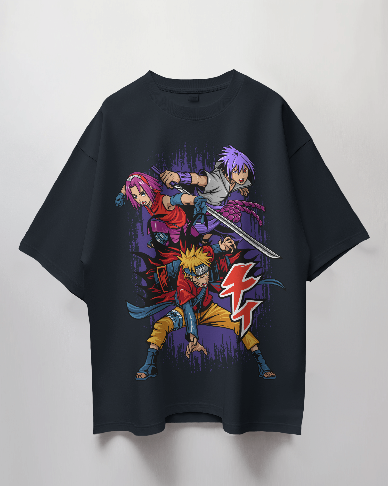 Naruto Sasuke Sakura Terry Oversized T-Shirt