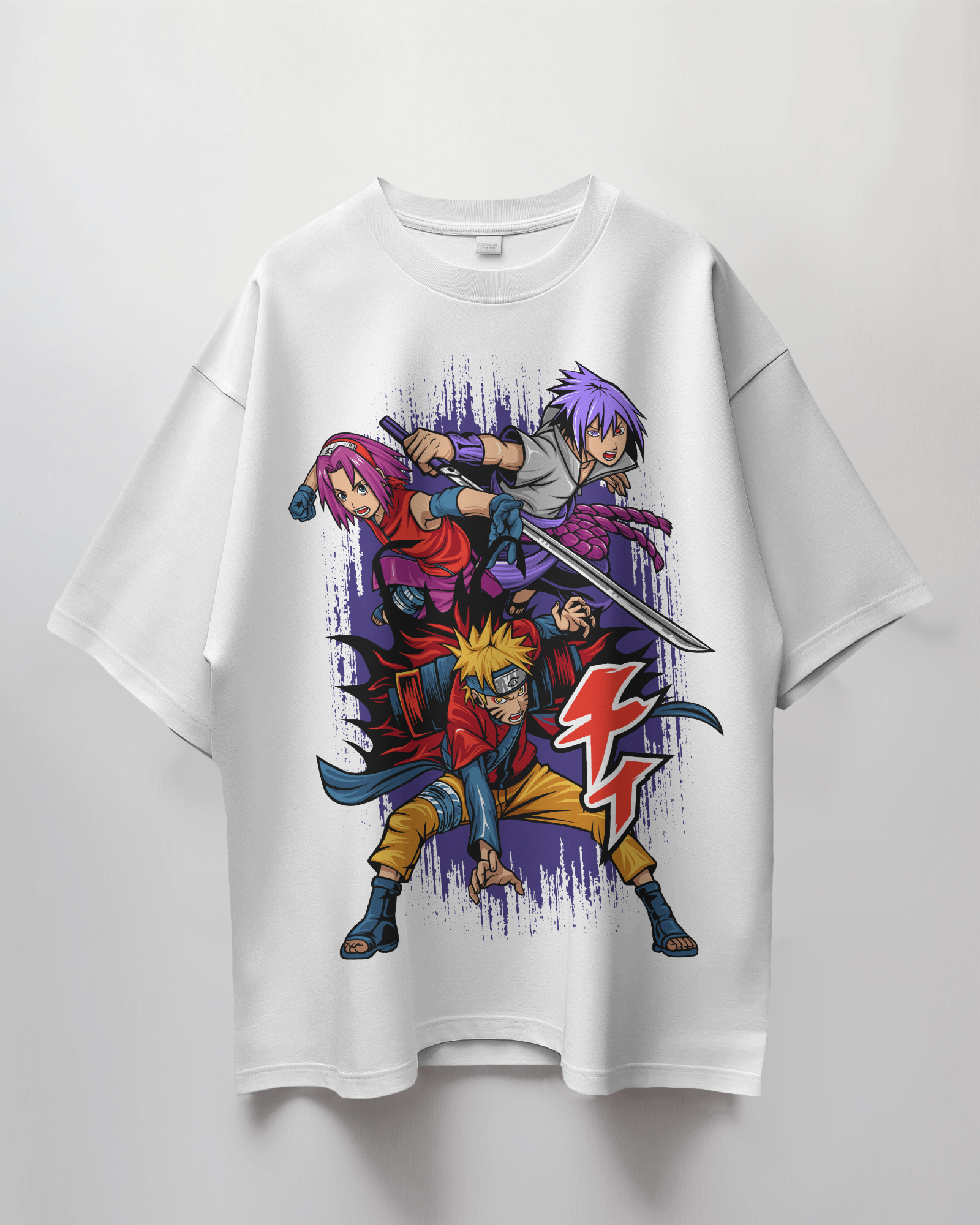 Naruto Sasuke Sakura Terry Oversized T-Shirt