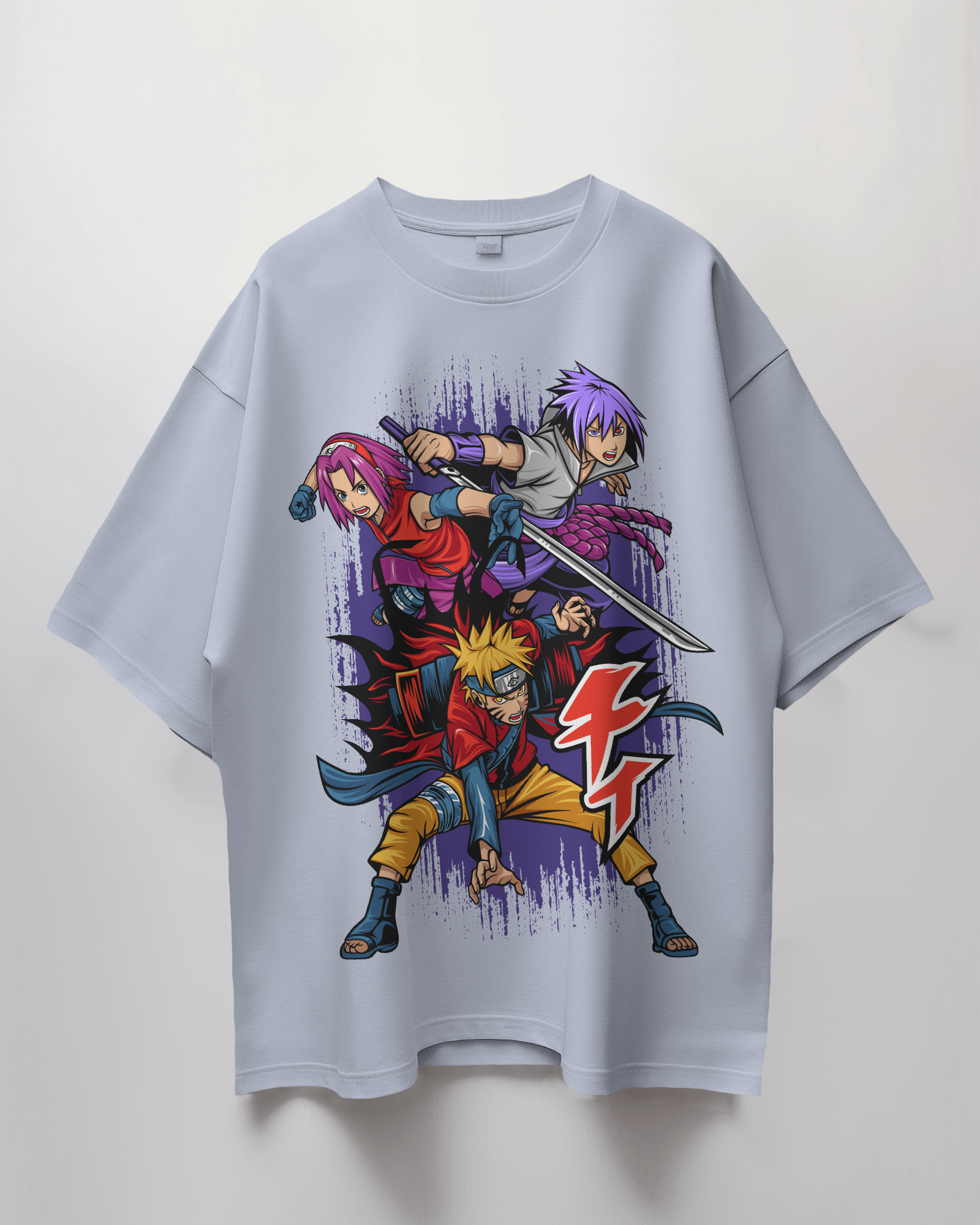 Naruto Sasuke Sakura Terry Oversized T-Shirt