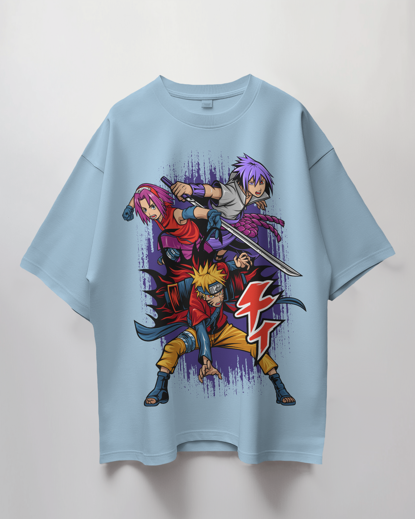 Naruto Sasuke Sakura Terry Oversized T-Shirt