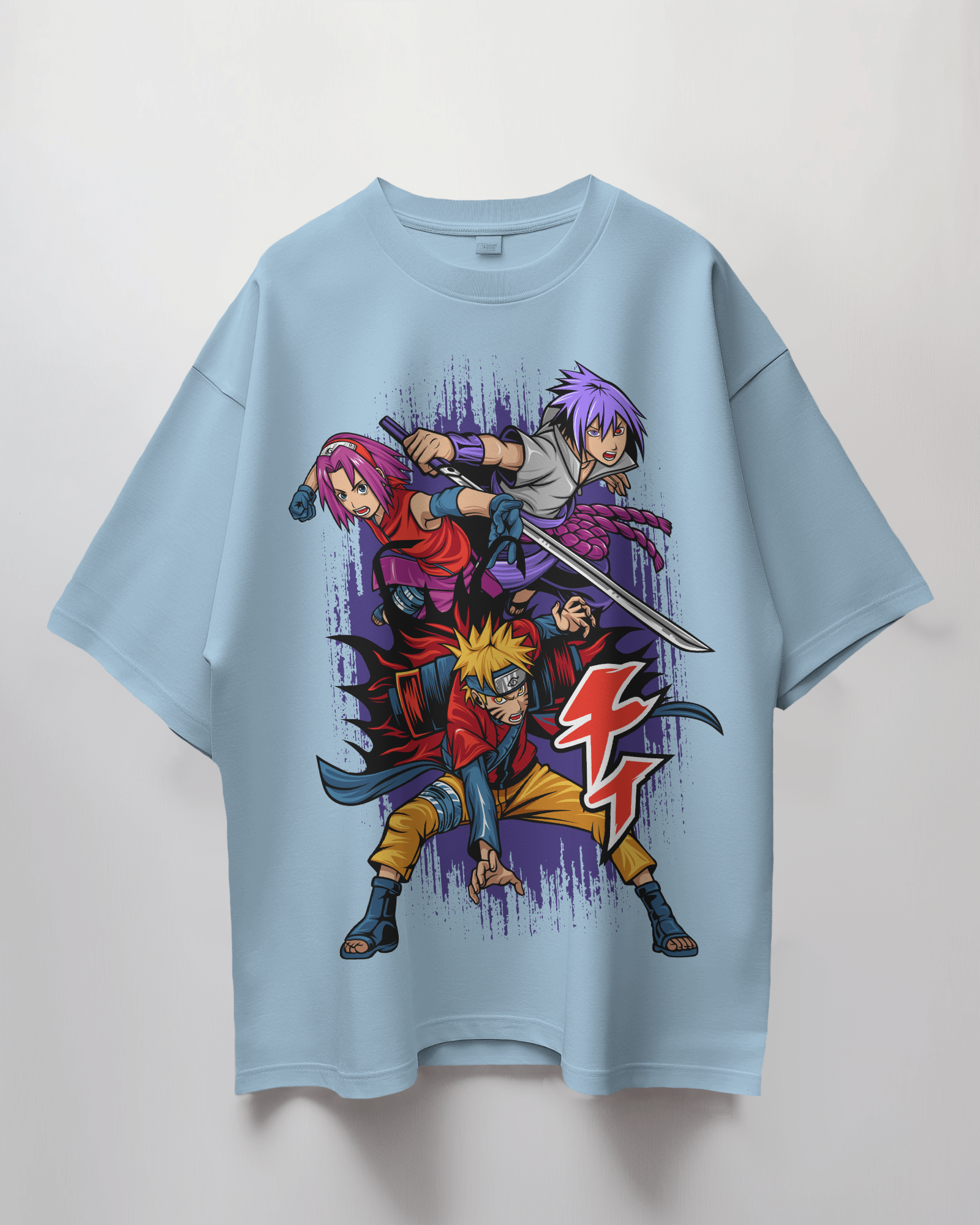 Naruto Sasuke Sakura Terry Oversized T-Shirt