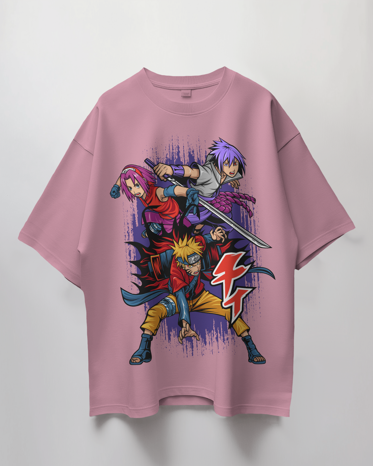 Naruto Sasuke Sakura Terry Oversized T-Shirt