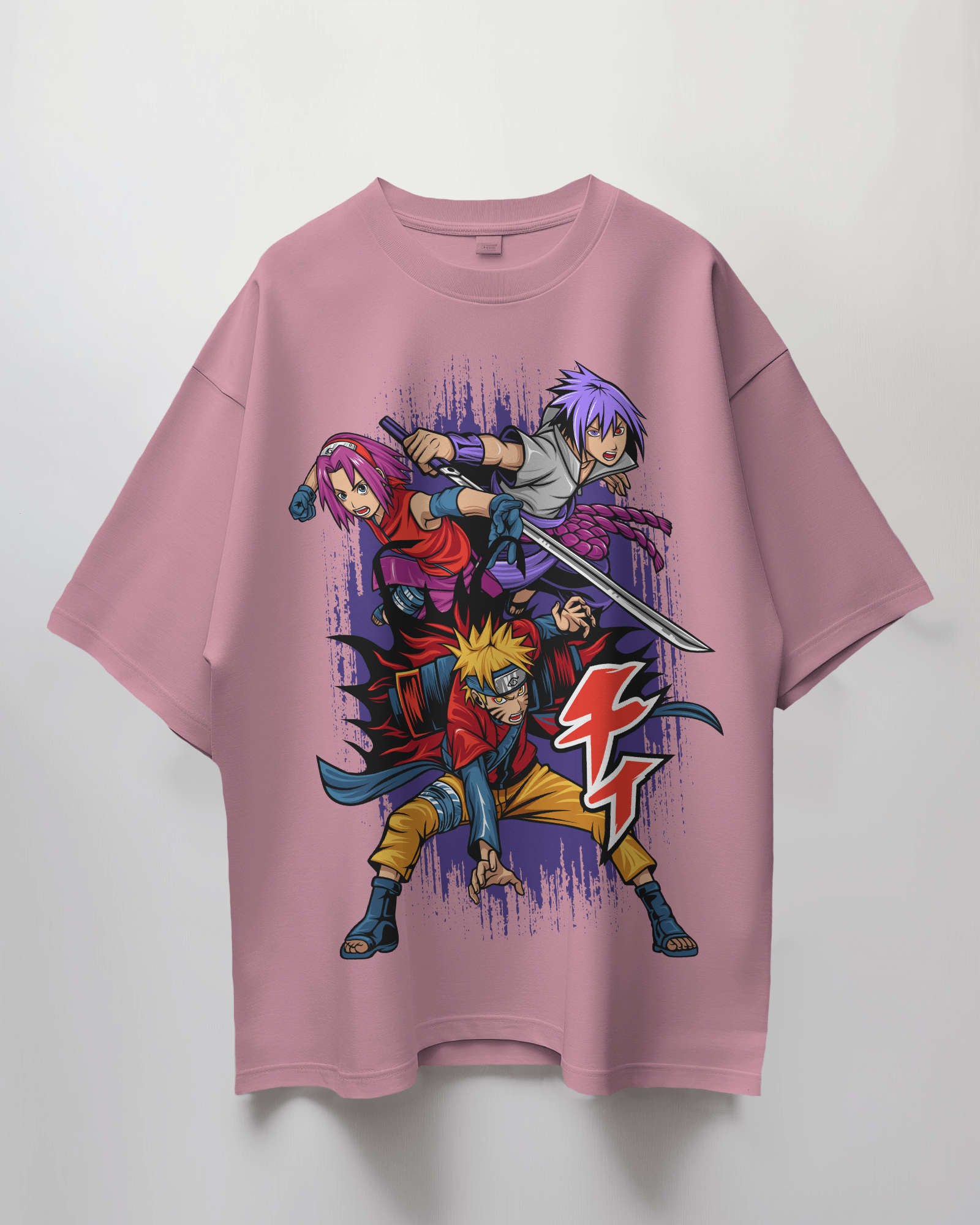 Naruto Sasuke Sakura Terry Oversized T-Shirt