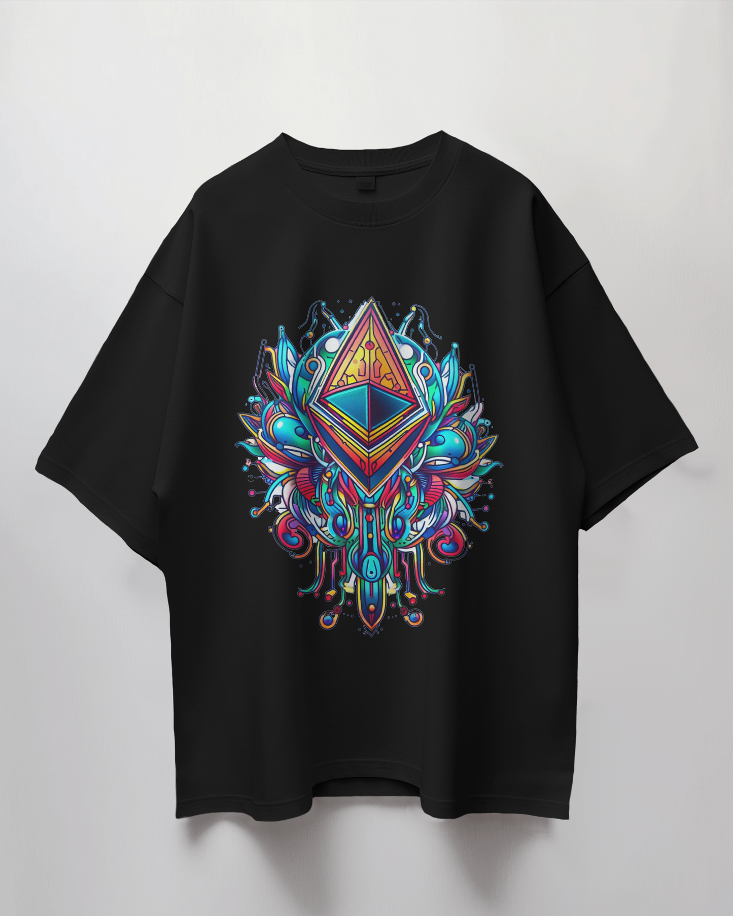 Ethereum Modern Graphic Print Oversized T-Shirt