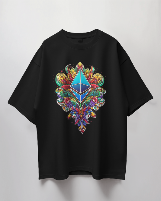 Ethereum Bouquet Graphic Print Oversized T-Shirt