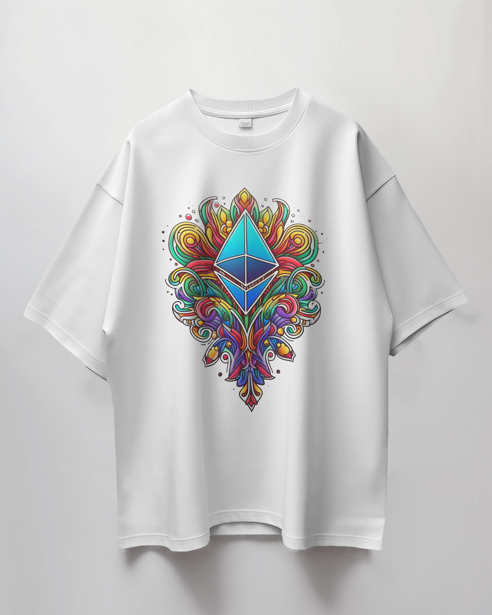 Ethereum Bouquet Graphic Print Oversized T-Shirt