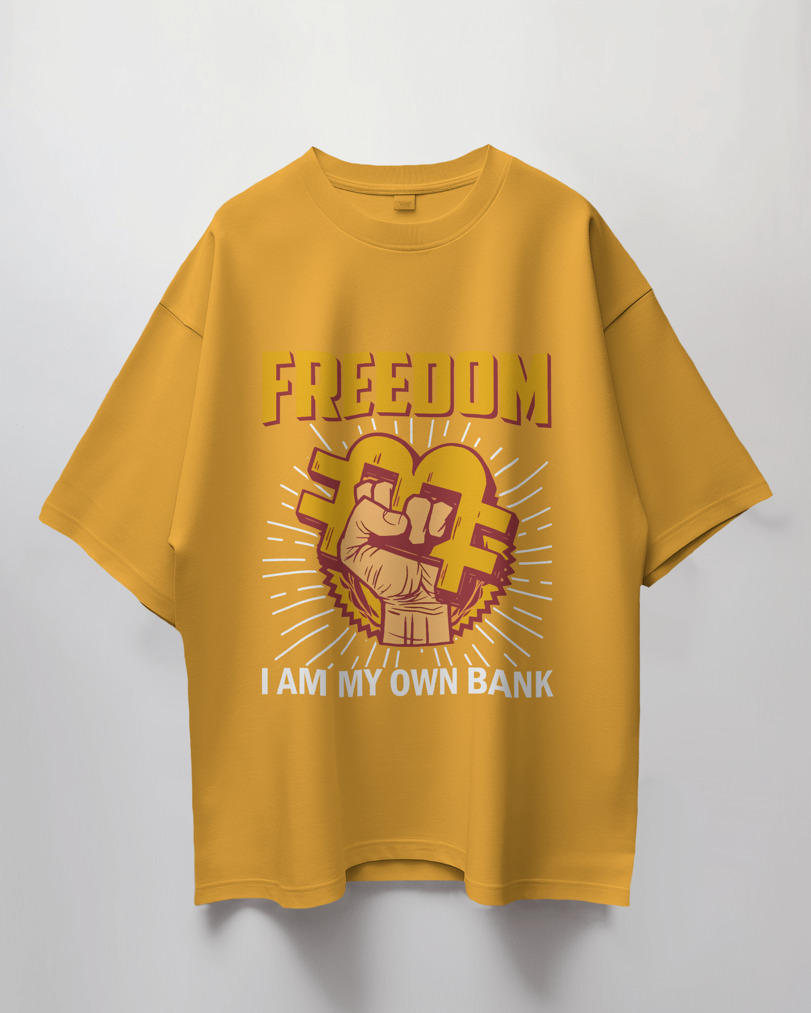 Bitcoin Freedom Graphic Print Oversized T-Shirt