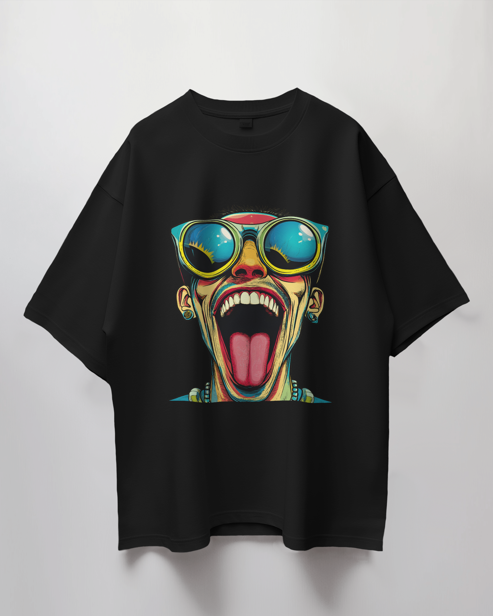 Laughing Man Graphic Print Oversized T-Shirt