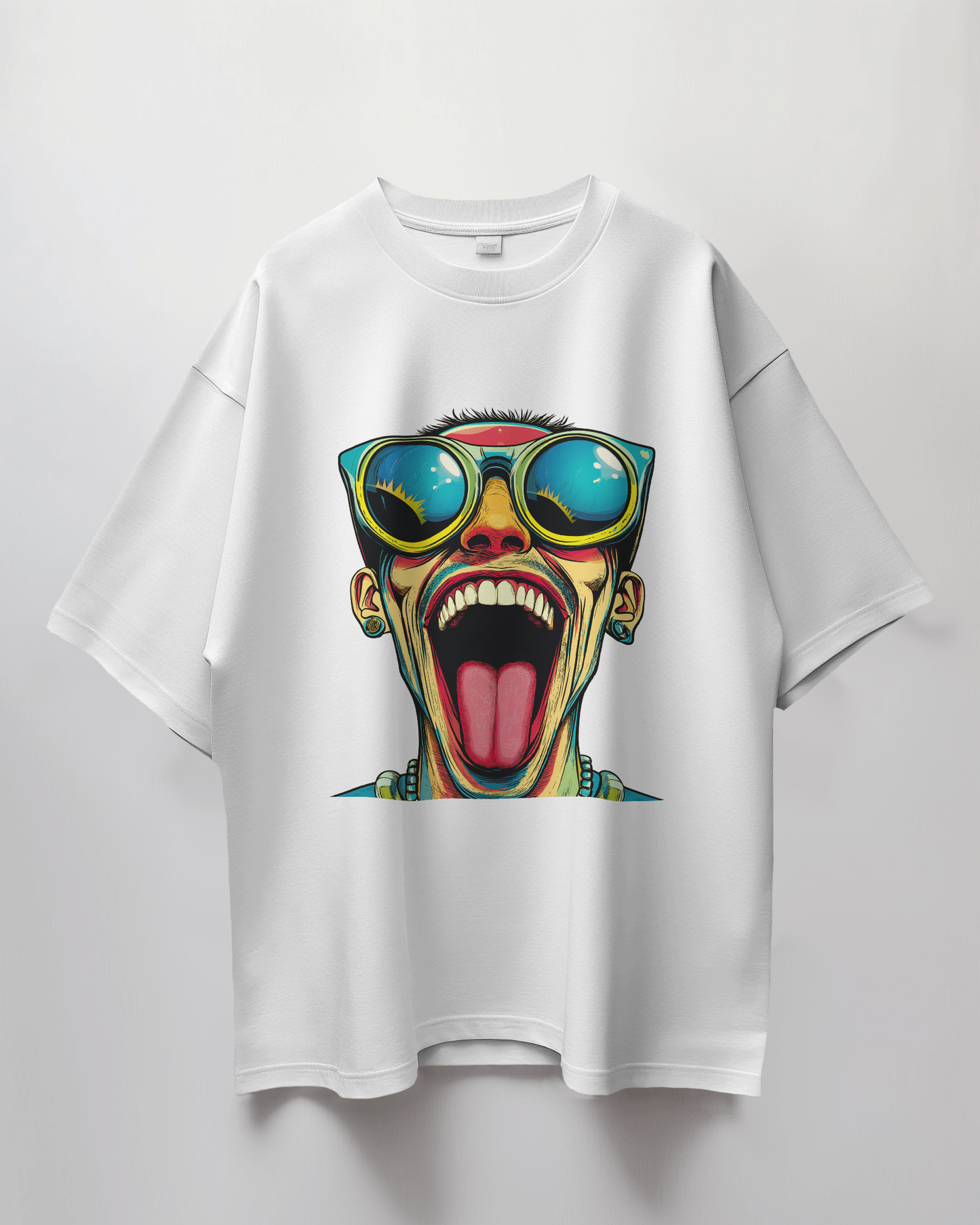 Laughing Man Graphic Print Oversized T-Shirt