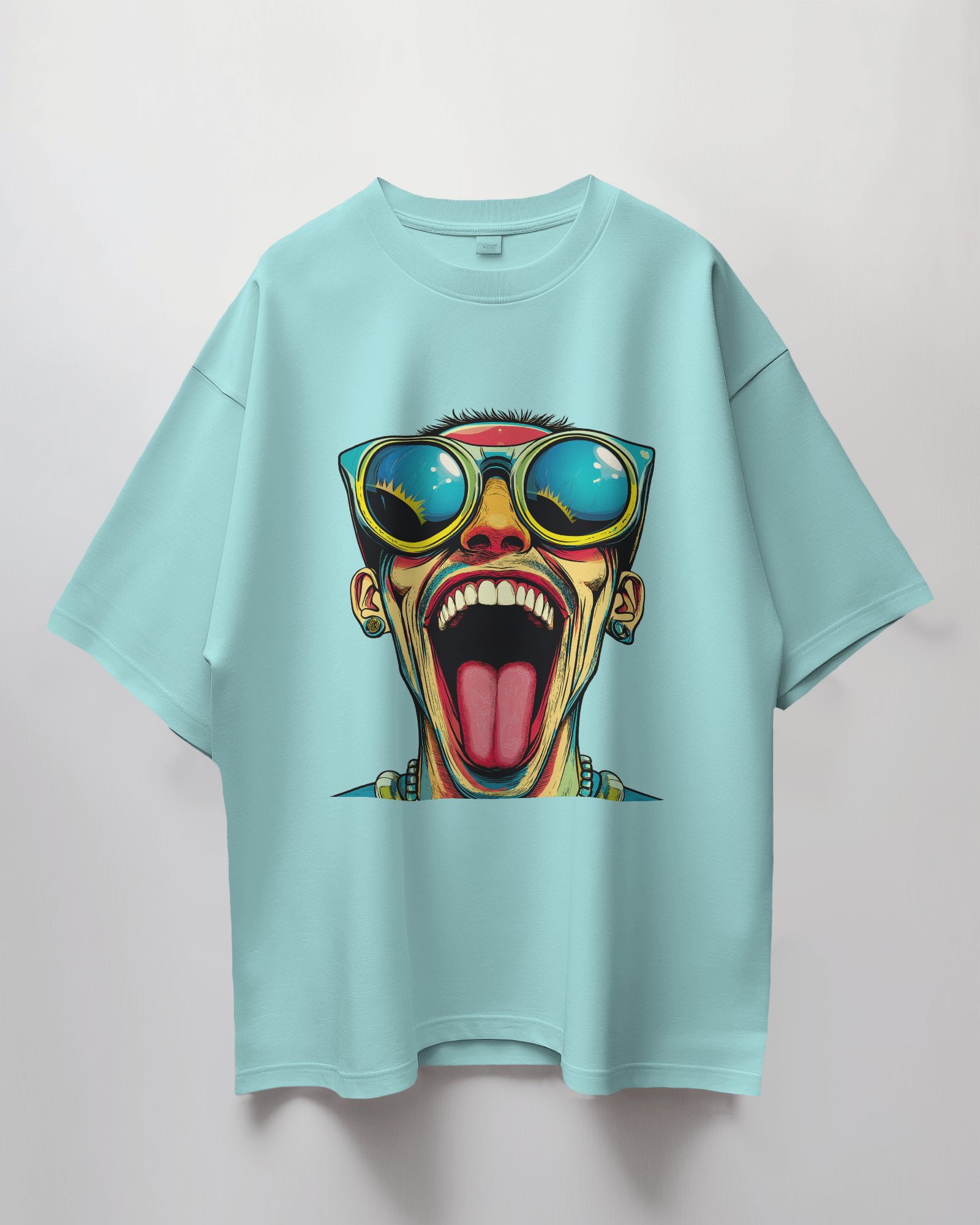 Laughing Man Graphic Print Oversized T-Shirt