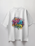 Colourful Doodle Graphic Print Oversized T-Shirt