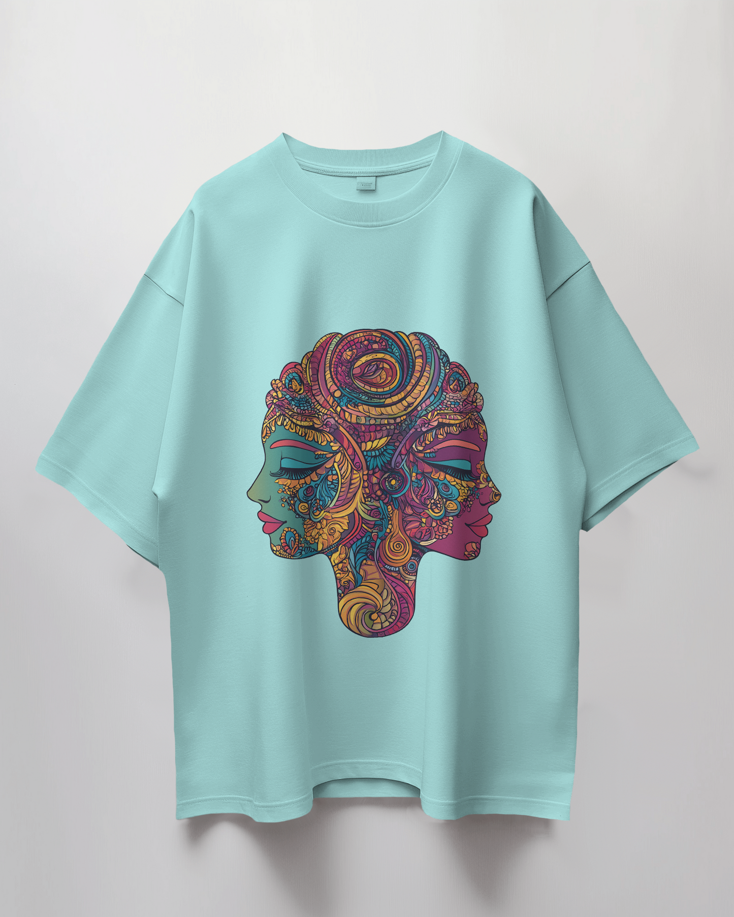 Two Faces Graphic Print Oversized T-Shirt