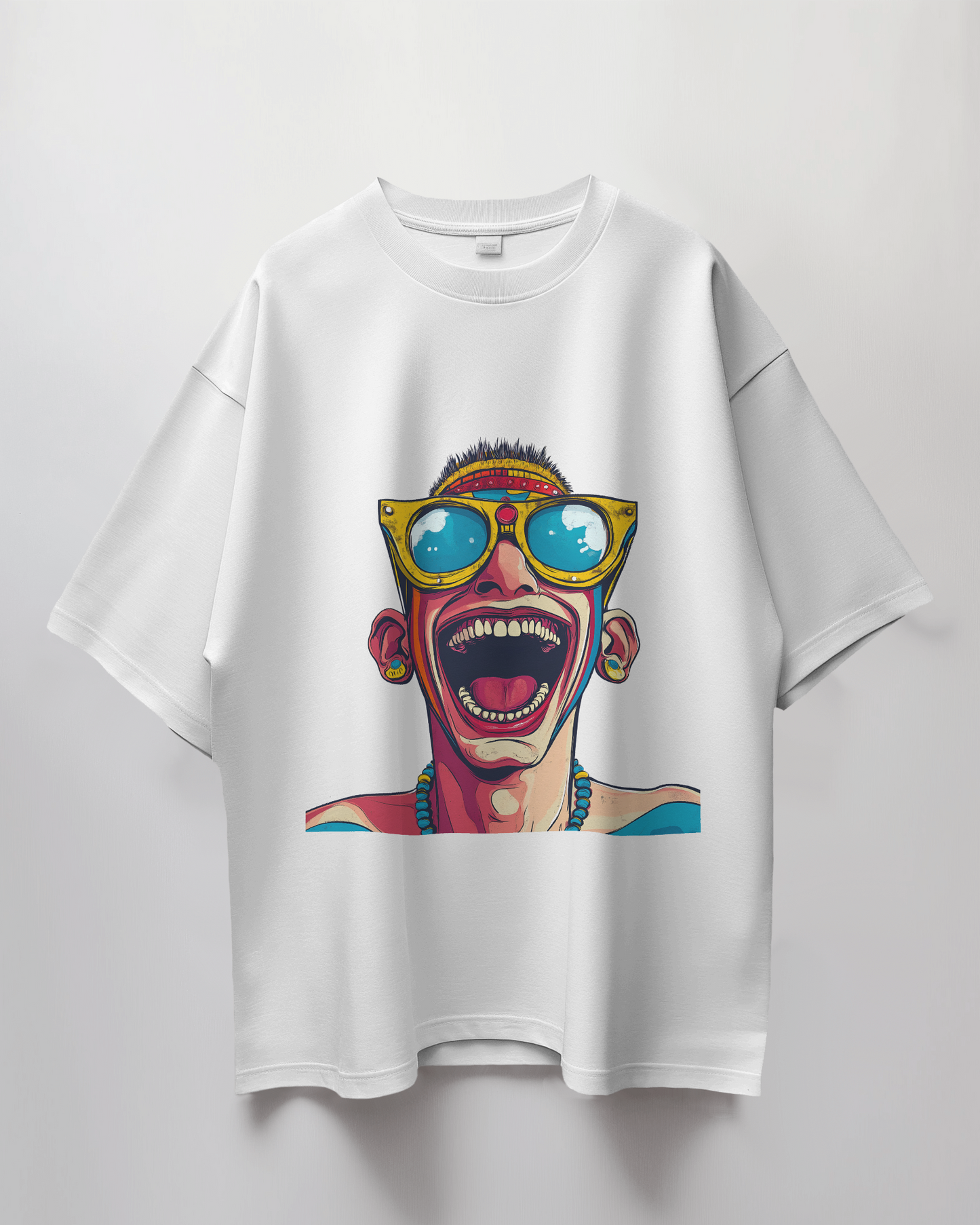 Laughing Man Graphic Print Oversized T-Shirt