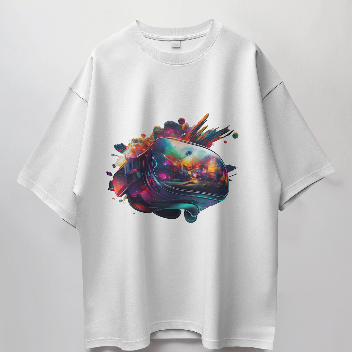 VR Graphic Print Oversized T-Shirt