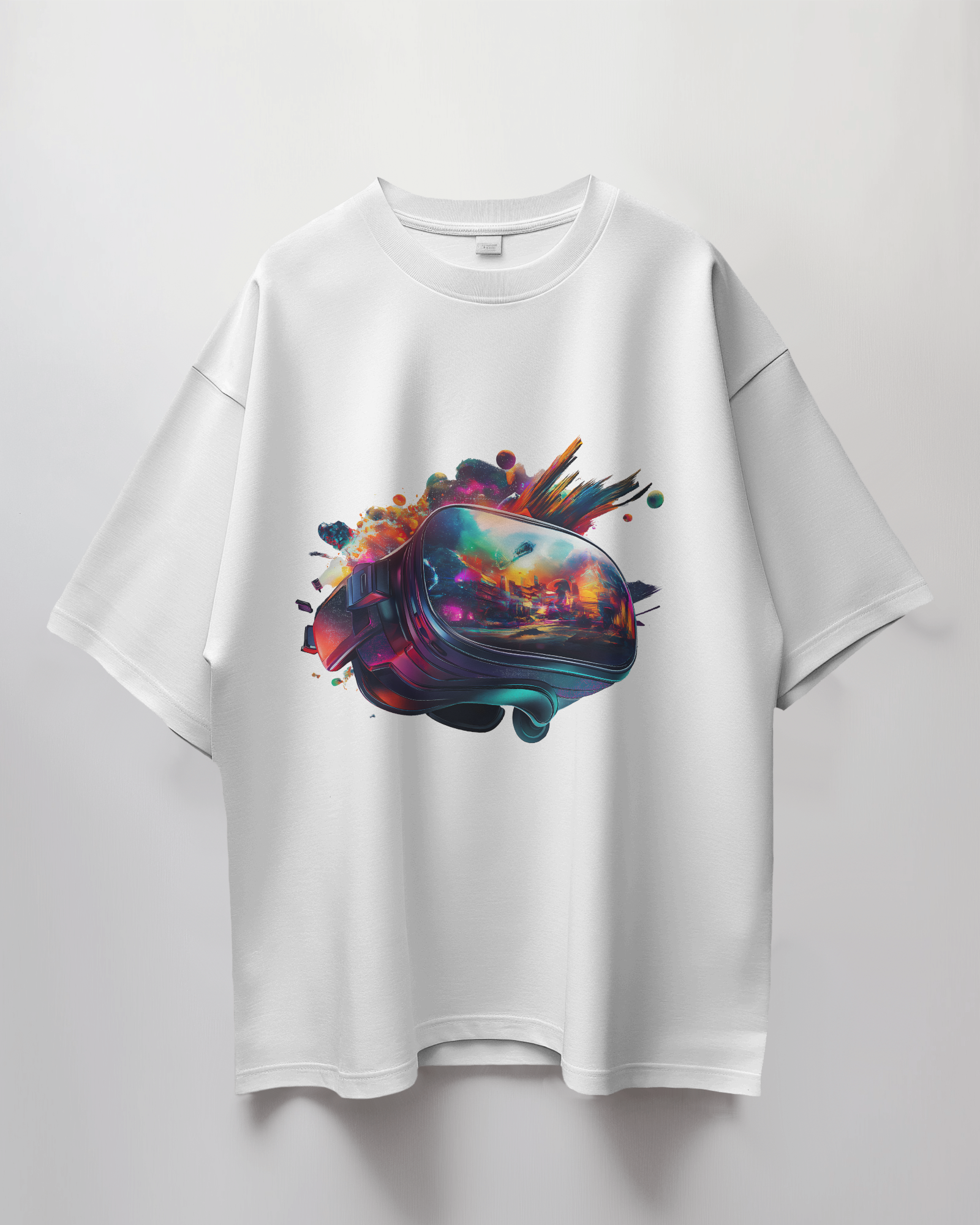 VR Graphic Print Oversized T-Shirt