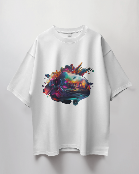 VR Graphic Print Oversized T-Shirt