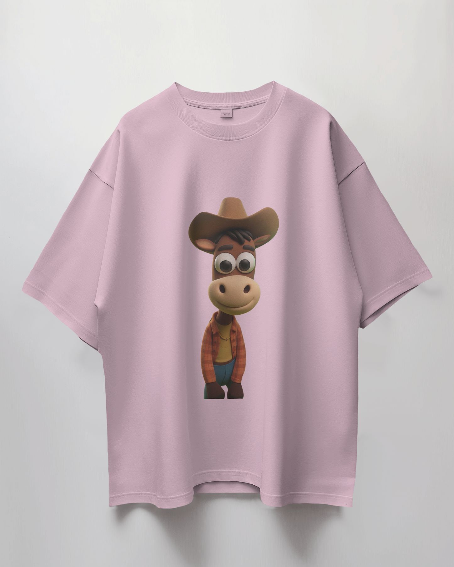 Lazy Cowboy Horse Graphic Print Oversized T-Shirt