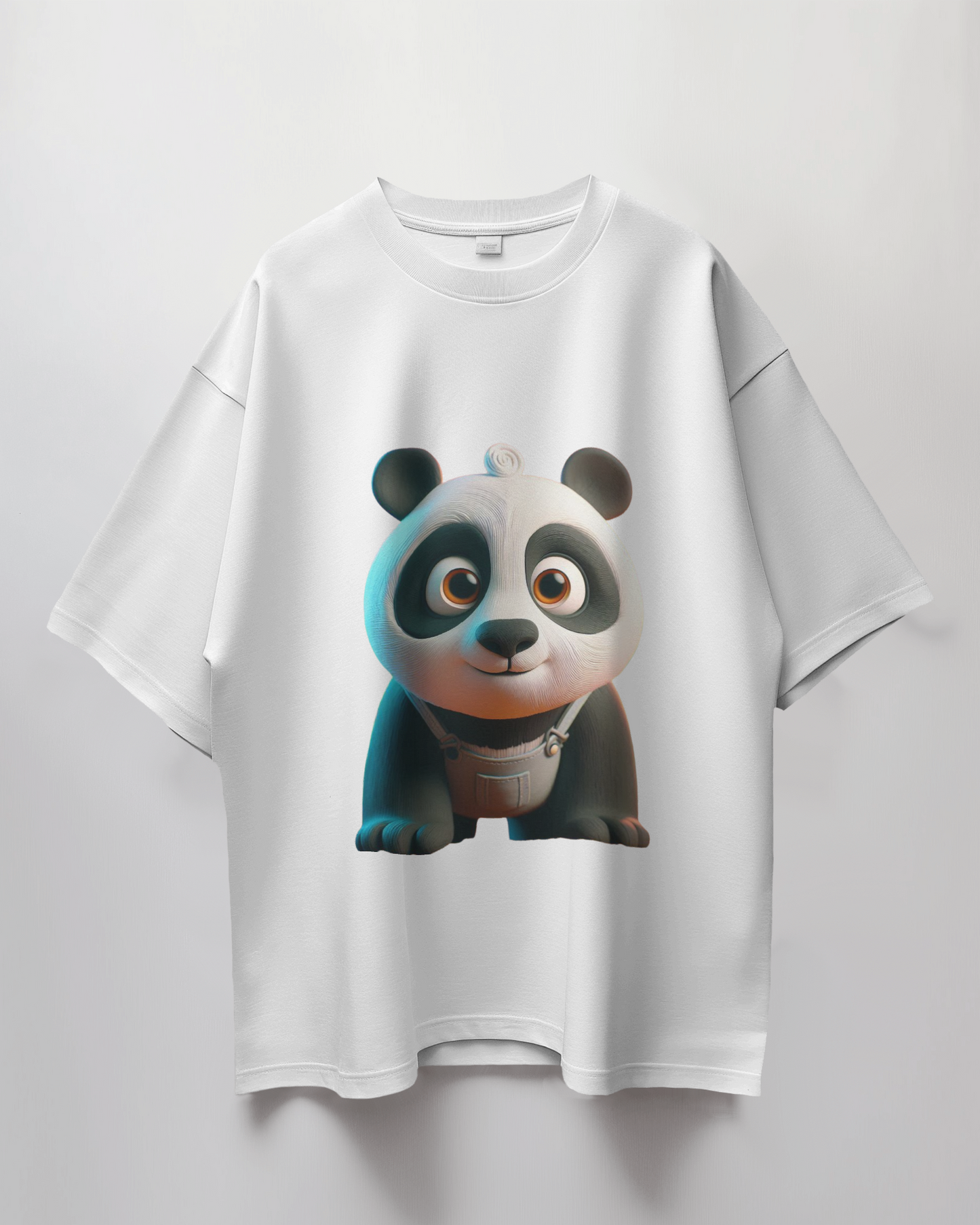 Cute Baby Panda Graphic Print Oversized T-Shirt