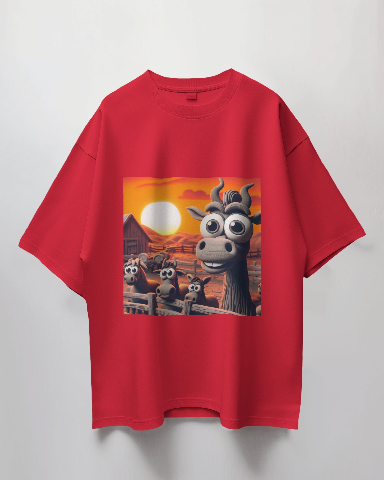 Animal Yard Graphic Print Oversized T-Shirt