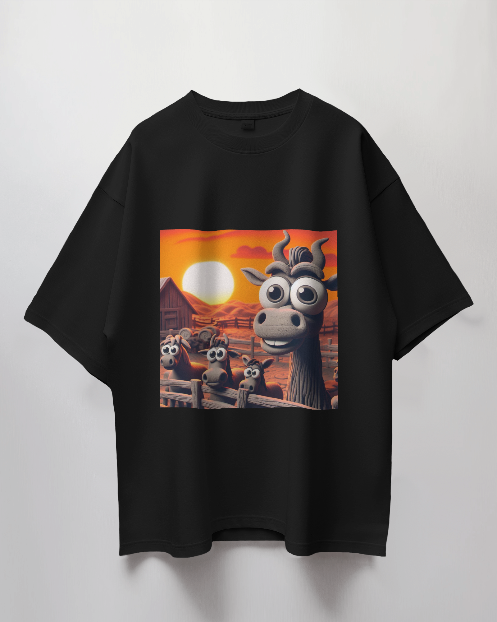 Animal Yard Graphic Print Oversized T-Shirt