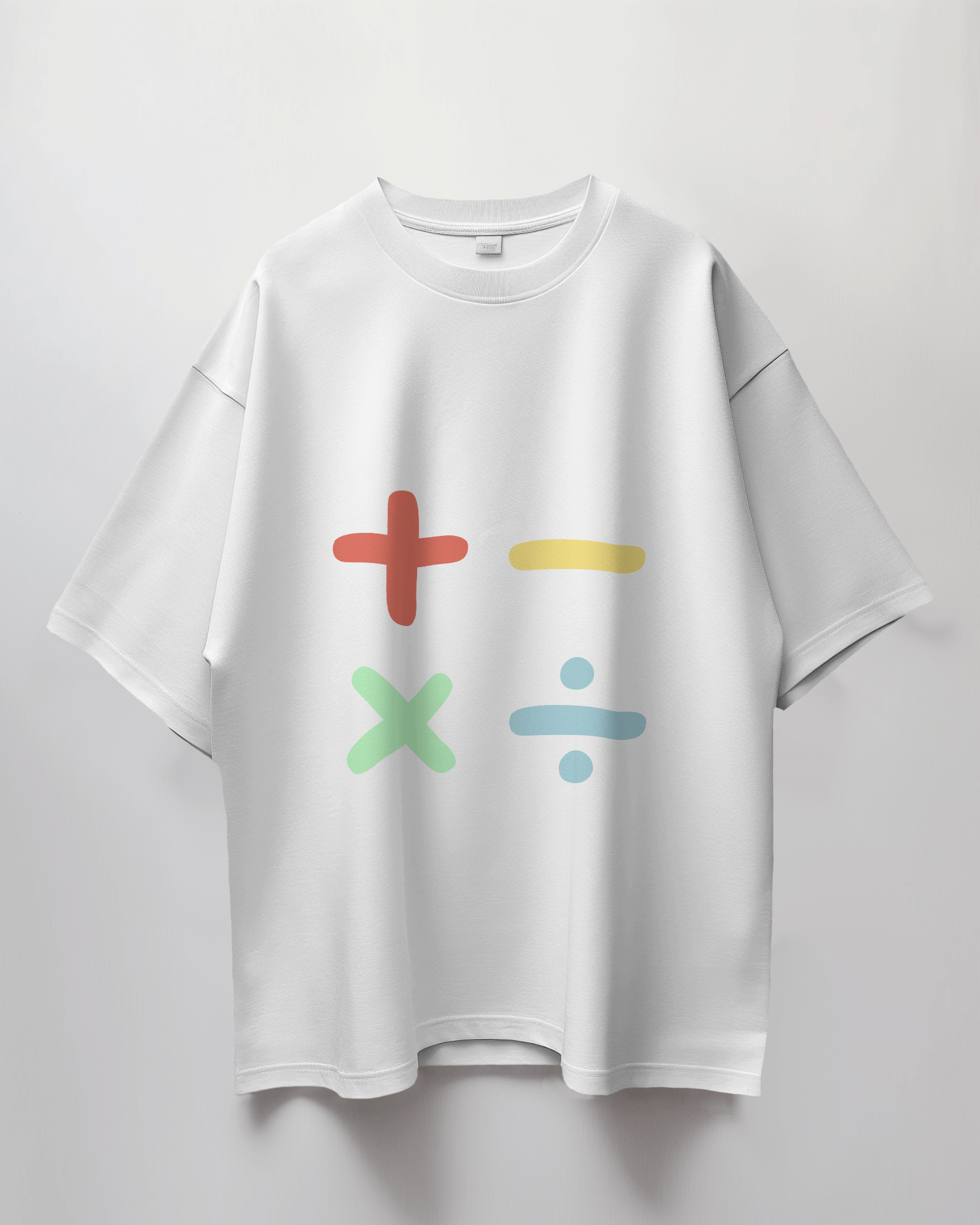 Math Symbols Graphic Print Oversized T-Shirt