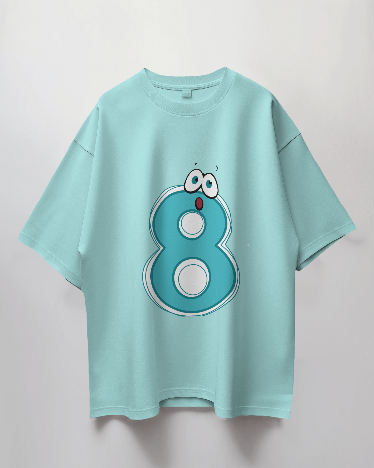 Cute Number 8 Graphic Print Oversized T-Shirt