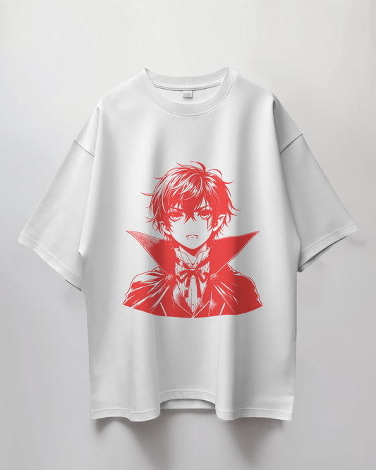 Anime Vampire Graphic Print Oversized T-Shirt