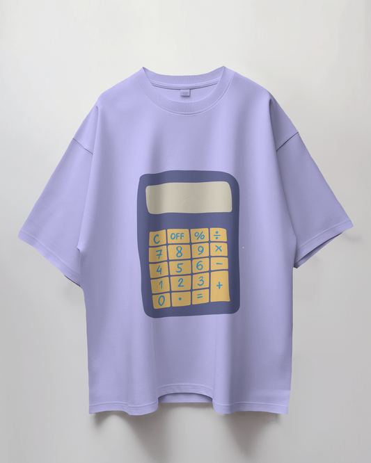 Calculator Graphic Print Oversized T-Shirt